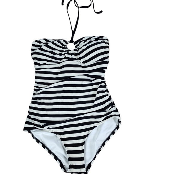 MICHAEL Michael Kors Other - MICHAEL Michael Kors Black Striped Halter Swimsuit 8
